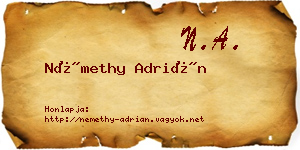 Némethy Adrián névjegykártya